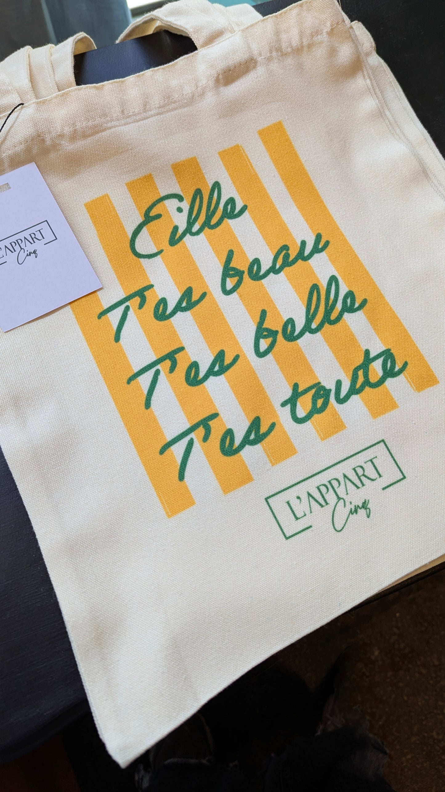 Totebag Eille t'es toute - L'APPART Cinq | Beige