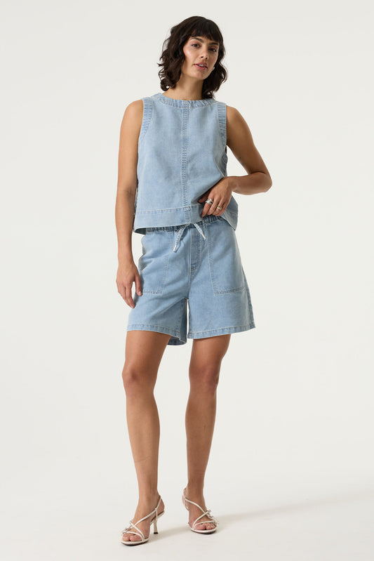 Short Alba - Garcia | Denim délavé