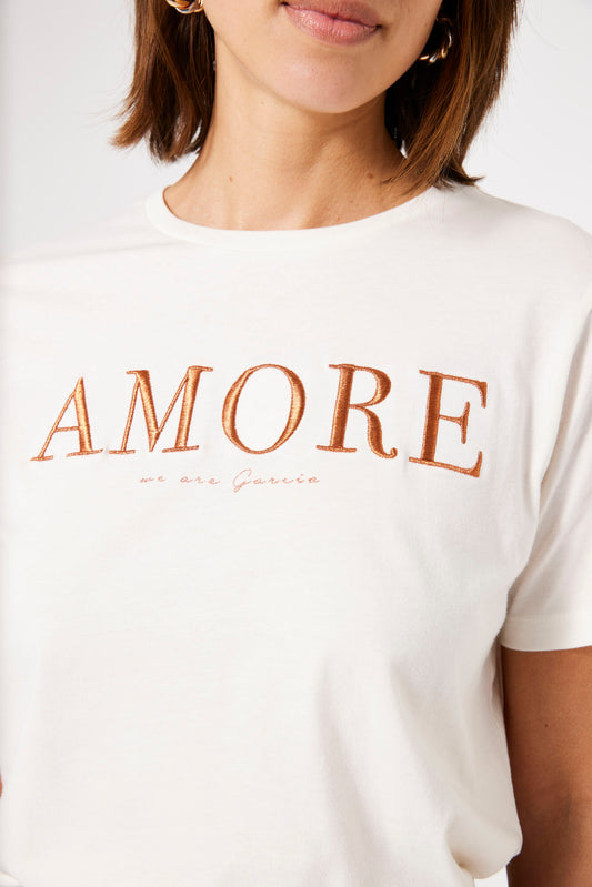 T-Shirt AMORE | Blanc cassé