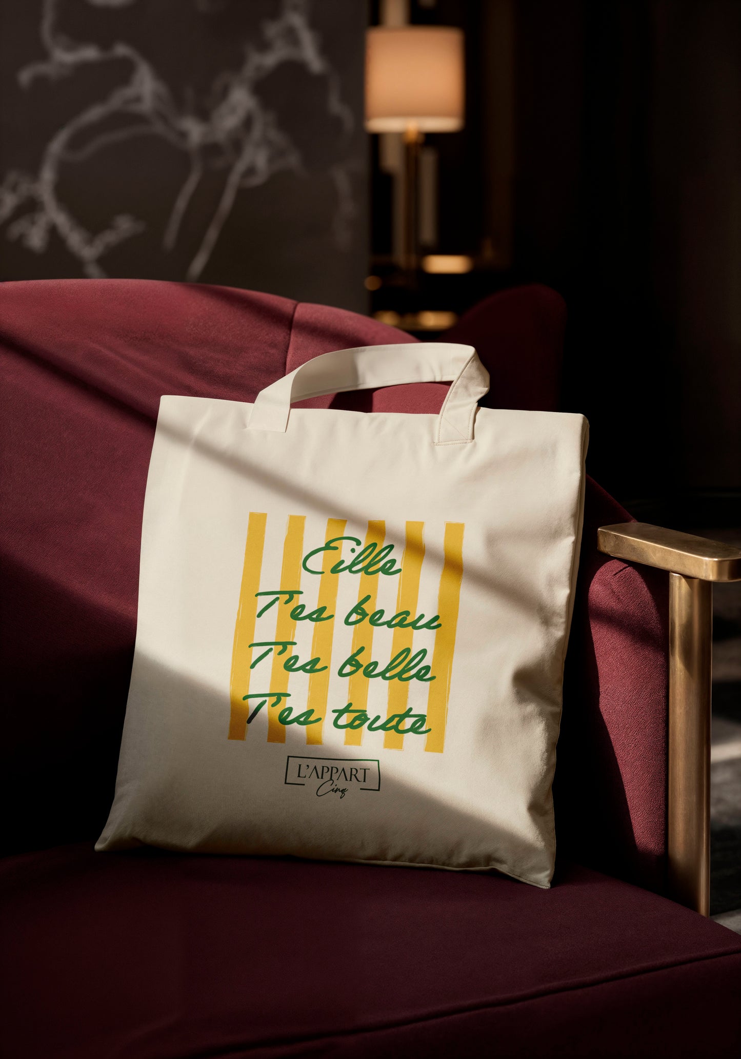 Totebag Eille t'es toute - L'APPART Cinq | Beige