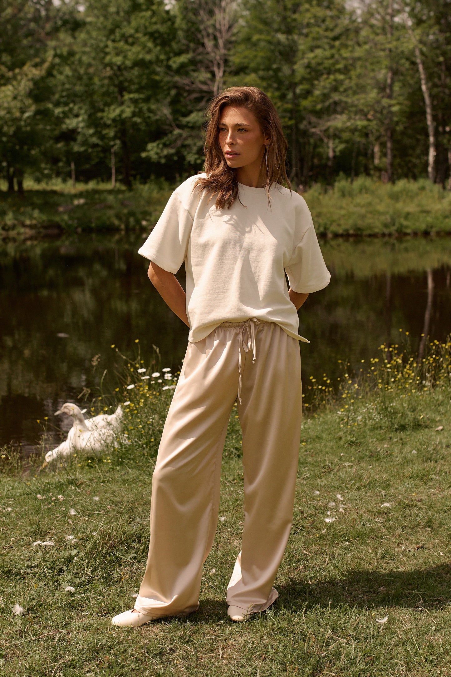 T-Shirt Anaé fleece - dailystory | Blanc cassé