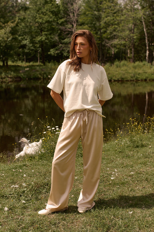 T-Shirt Anaé fleece - dailystory | Blanc cassé