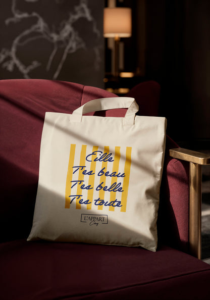 Totebag Eille t'es toute - L'APPART Cinq | Beige