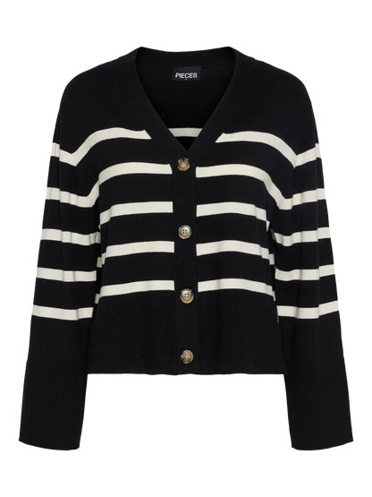 Cardigan Sia | Noir ligné