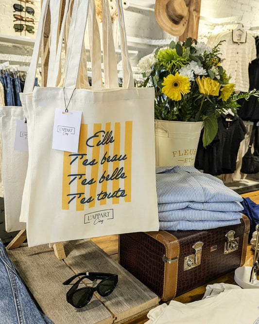 Totebag Eille t'es toute - L'APPART Cinq | Beige
