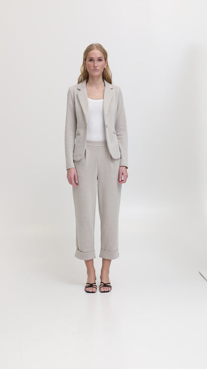 Veston ICHI Kate piqué | Taupe