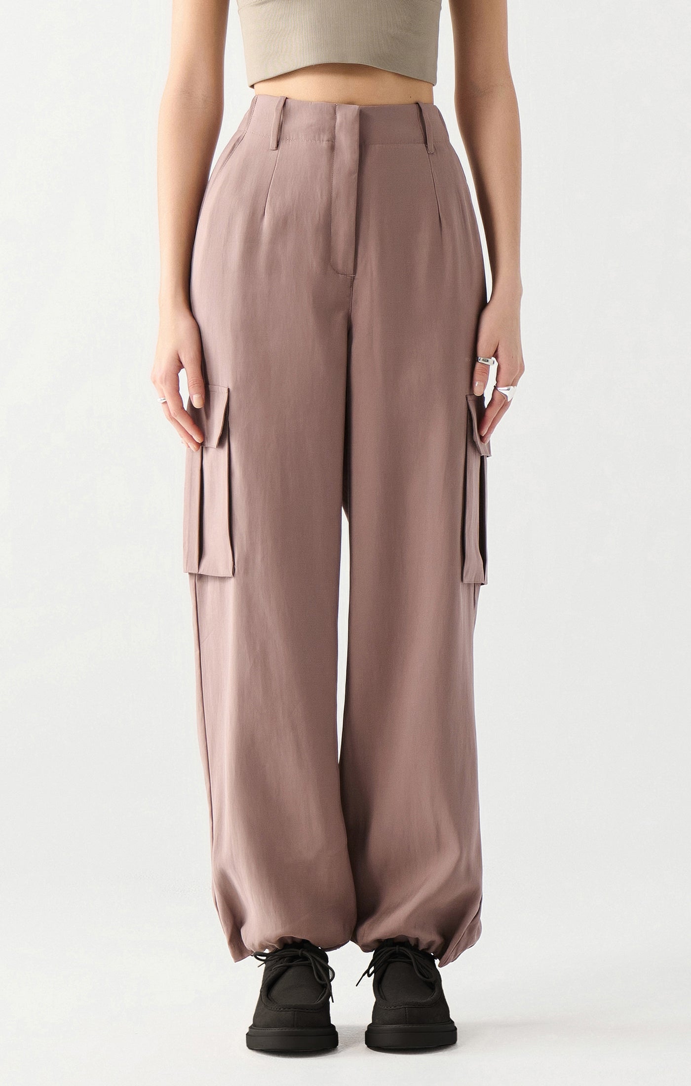 Pantalon parachute | Taupe