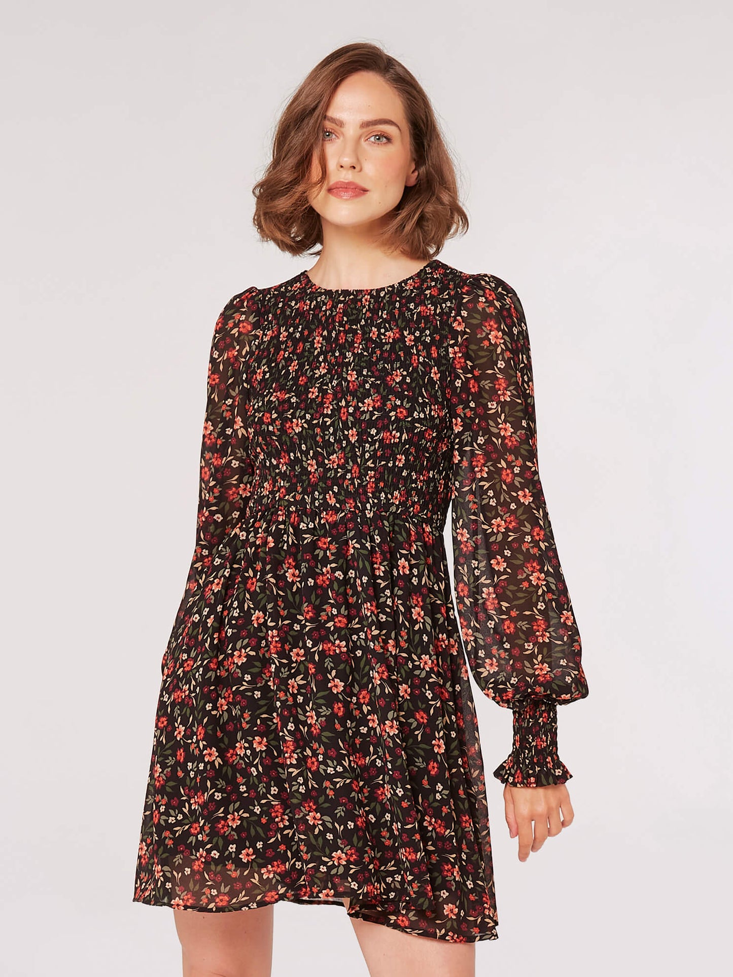 Robe Eva | Fleurie noire