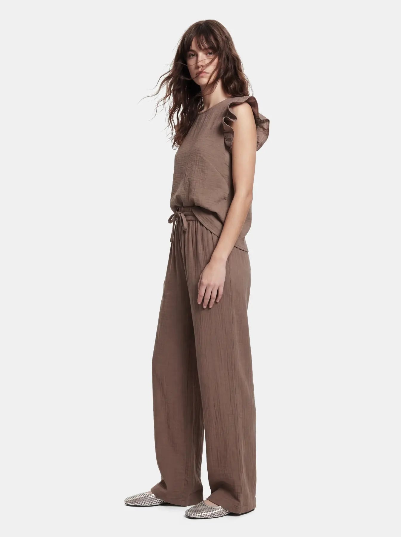 Pantalon Sastine - Pieces | Brun