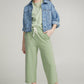 Wide 7/8 trousers with terry back