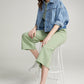 Wide 7/8 trousers with terry back