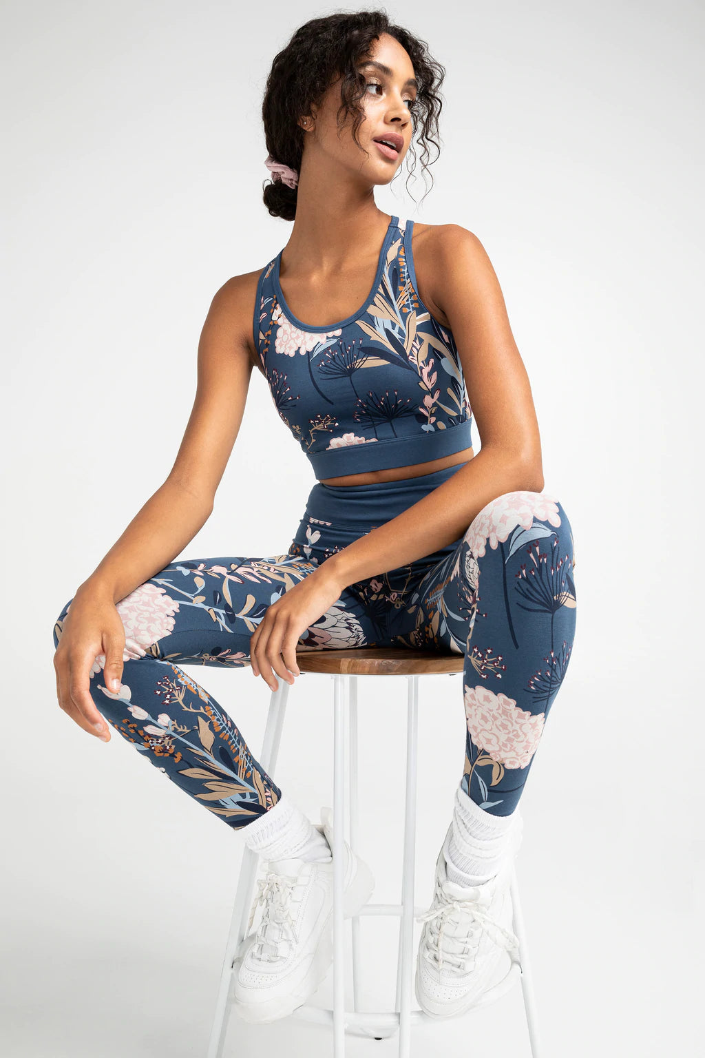 Sporty printed stretch jersey top